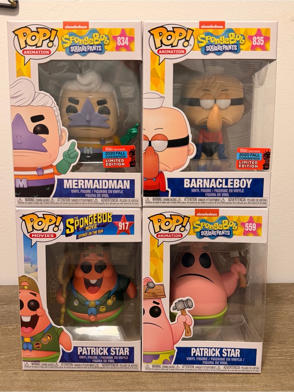 Funko Pop SpongeBob SquarePants lot of 4